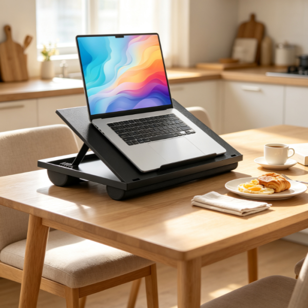 8 Angle Adjustable Lap Desk with Dual Cushions, Fits 15 6" Laptops